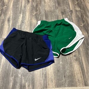 Nike Women's Black and Blue Shorts & Green and White Shorts